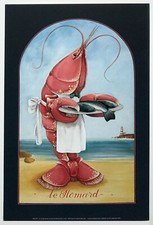 Le Homard, Lobster  by Isiah and Benjamin Lane.  Reproduction print