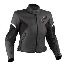 Women's Leather Motorcycle Lady Custom Naked Jacket CE Approved Protections Removable