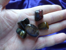 Tiger Eye 5 Rolled Stones The Largest Made 2.7cm 39 Grams Lot 1868