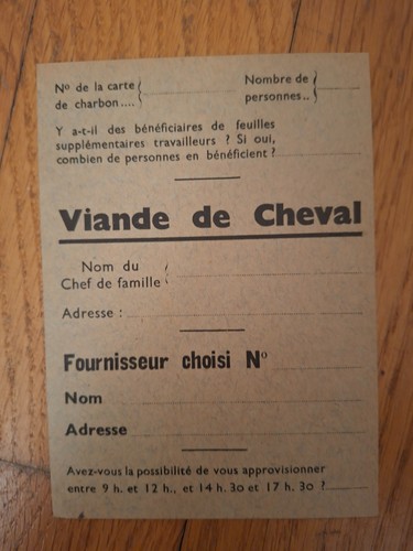 Rationnement carte viande de - carte,