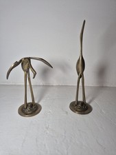 2 Figurines Héron En Bronze 