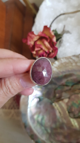 Bague réglable rubis étoilé - réglable,
