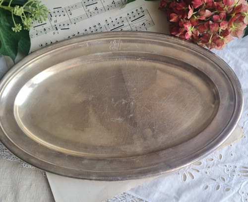 Ancienne plat ovale monogramme - ancienne,
