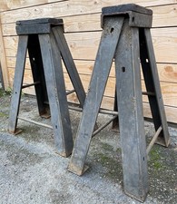 Paire de Sellette de Sculpteur Atelier Design Industriel Meuble de Métier Anc