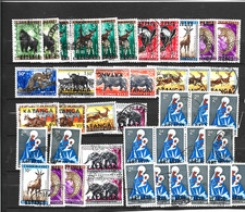 42 TIMBRES CONGO BELGE SURCHARGE KATANGA MULTIPLES 2 surcharges inversees