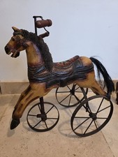 Tricycle Cheval En Bois Ancien