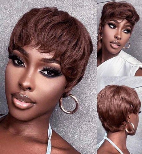 Perruque brune cheveux naturel - cheveux,
