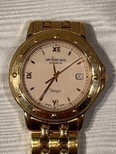 Raymond Weil Tango Gold Wrist Watch White Face 5560 Geneve Swiss Made 35mm