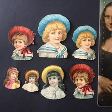 7 Chromos Anciens Portraits