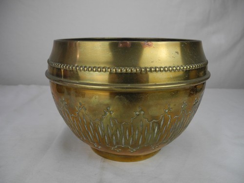 Old gilded brass pot cover - old,