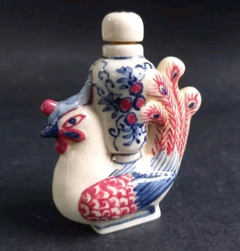 Tabatiere porcelaine paon - tabatiere,