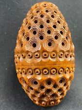 19th Century Corozo Egg Box Rosary Holder Rosary Holder Richly Carved