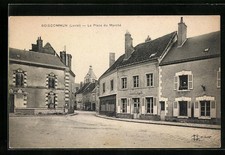 Old postcard Boiscommun, La Place du Marche, hairdresser 