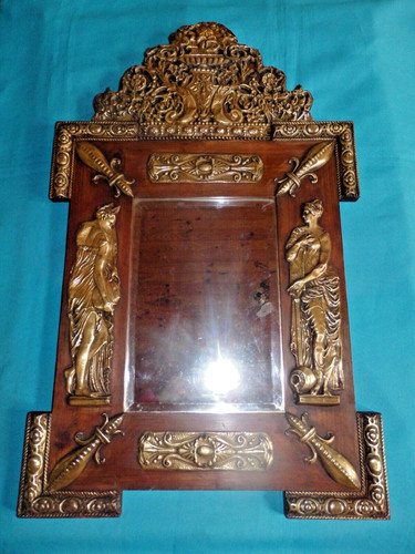 Miroir ancien fronton - miroir,