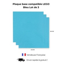 Plaque Base Compatible Lego 32X32 Bleu Lot 3 Construction Briques Enfant Jeu