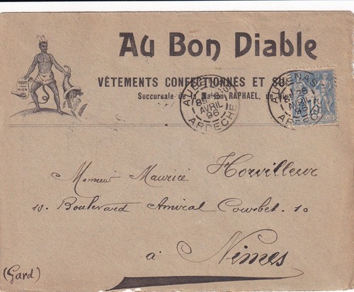 Enveloppe pub 1896 - 🦬enveloppe,