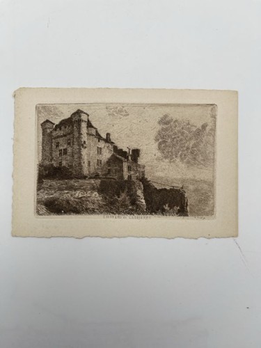 Gravure eau forte château - gravure, de