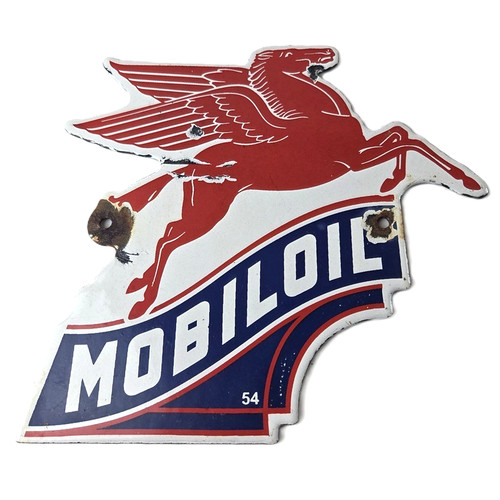 Vintage mobil gasoline sign - sign,