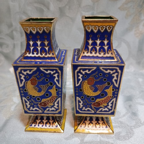 Paire vases chinois en - de,