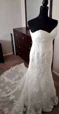 PRONOVIAS  Bridal Gown Wedding Dress Bridal Size 8 Lace Ivory 