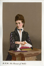 Alexandra Princesse de Galles Vintage painted print from a photograph with legen