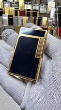 Vintage St DuPont France Green Laque De Chine Gold Plated Lighter ~ Work Great