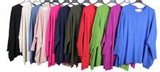 New Ladies Oversized Italian Winter Scoop Neck Knitted Exposed Seam Boxy Jumper