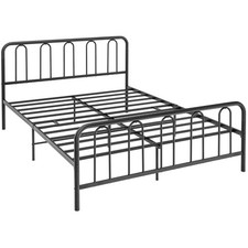 Lit Double Cadre de Lit en Métal pour Matelas de 200 x 160 cm Fer Forgé avec 5