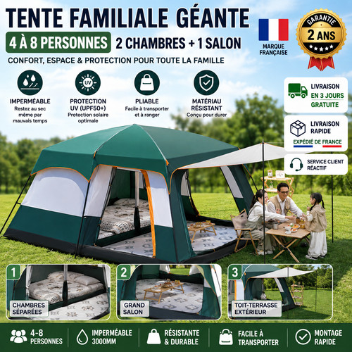 Tente camping familiale 8 - de, 4-8