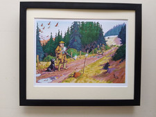 Loon Cartoon Pheasant Shooting print 'Over, Over, Over'  Black Labrador FRAMED