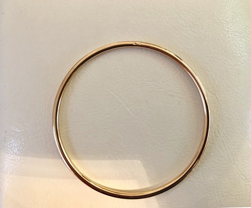 Bracelet jonc massif rose - or,