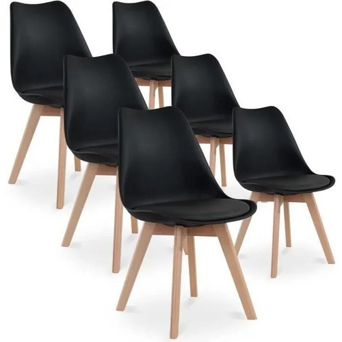 Lot chaises scandinave noirs - lot,