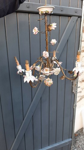 Ancien lustre fleurs en - lustre,