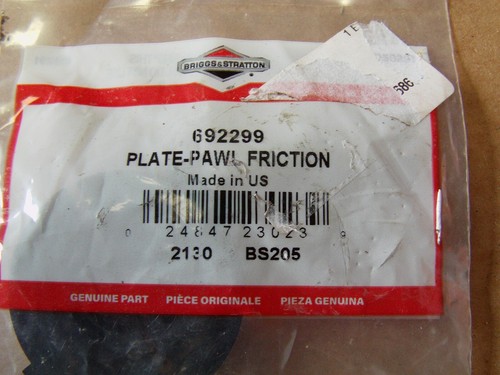 Briggs stratton plaque - et,