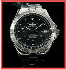 (GREAT Cond.+Box+Papers) A17350 Breitling Black COLT Stainless Steel Men's Watch