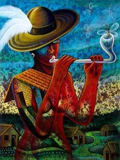 Original Art Arte  Painting Cuban Santiago Cuba Artist LEONARDO RUBIO BRIDON 82