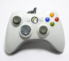 MANETTE JEU CONSOLE XBOX 360 PC FILAIRE BLANC OFFICIEL MICROSOFT SANS EMBOUT USB