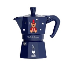 Bialetti Magico Ricordo Moka Express 3 Cups Teddy Bear Blue Christmas Range Pot