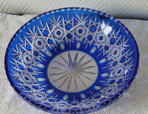 Plat cristal couleur bleu - cristal,
