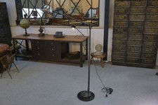 1950's Industrial Adjustable Metal Workshop Spotlight Floor Lamp