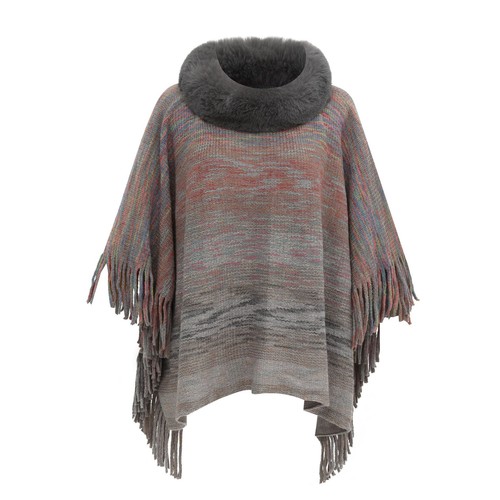 Poncho cape col fausse - poncho, À