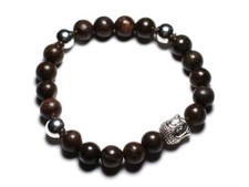 Bracelet Bouddha et Pierre semi précieuse - Bronzite Enstatite 