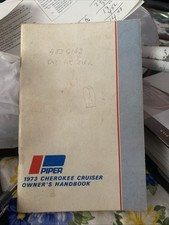 RARE VTG 1973 Piper Cherokee 140 Cruiser Owner's Handbook PA-28-140