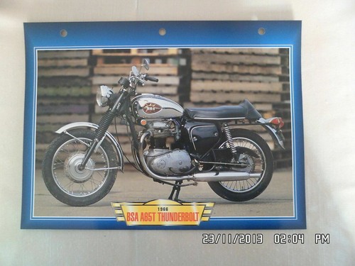 Carte fiche moto bsa t - moto,