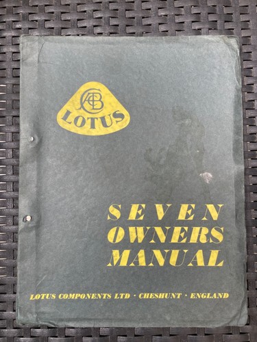 Lotus seven owner manual - owner's,