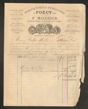 FOECY (18) USINE de PORCELAINES "Les HERITIERS LOUIS ANDRE / F. MONNIER" en 1880