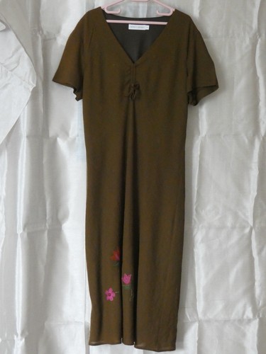 Brodée robe droite - brodée, laine