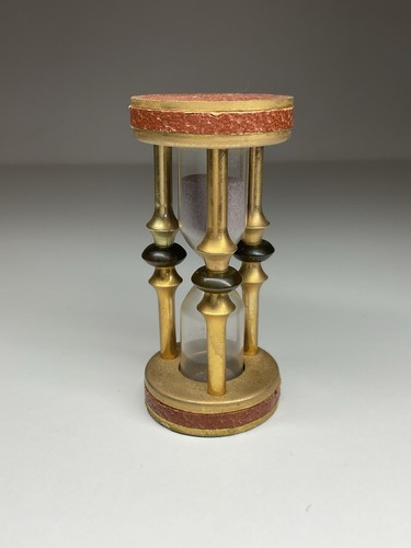 Ancien sablier métal doré - ancien,