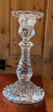 Baccarat Crystal BAMBOUS Swirl Taper 9” Candlestick Heavy France Signed