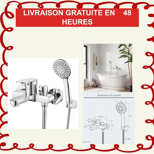 Robinet baignoire avec - robinet,